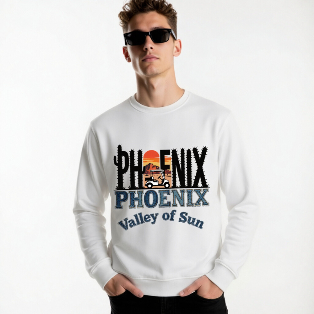 Unisex Organic Sweatshirt | Phoenix Valley of Sun Golf Cactus Design - Image 7