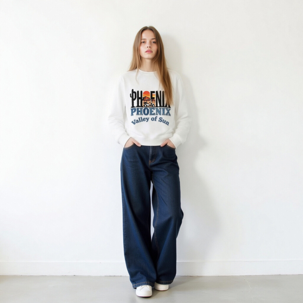 Unisex Organic Sweatshirt | Phoenix Valley of Sun Golf Cactus Design - Image 8