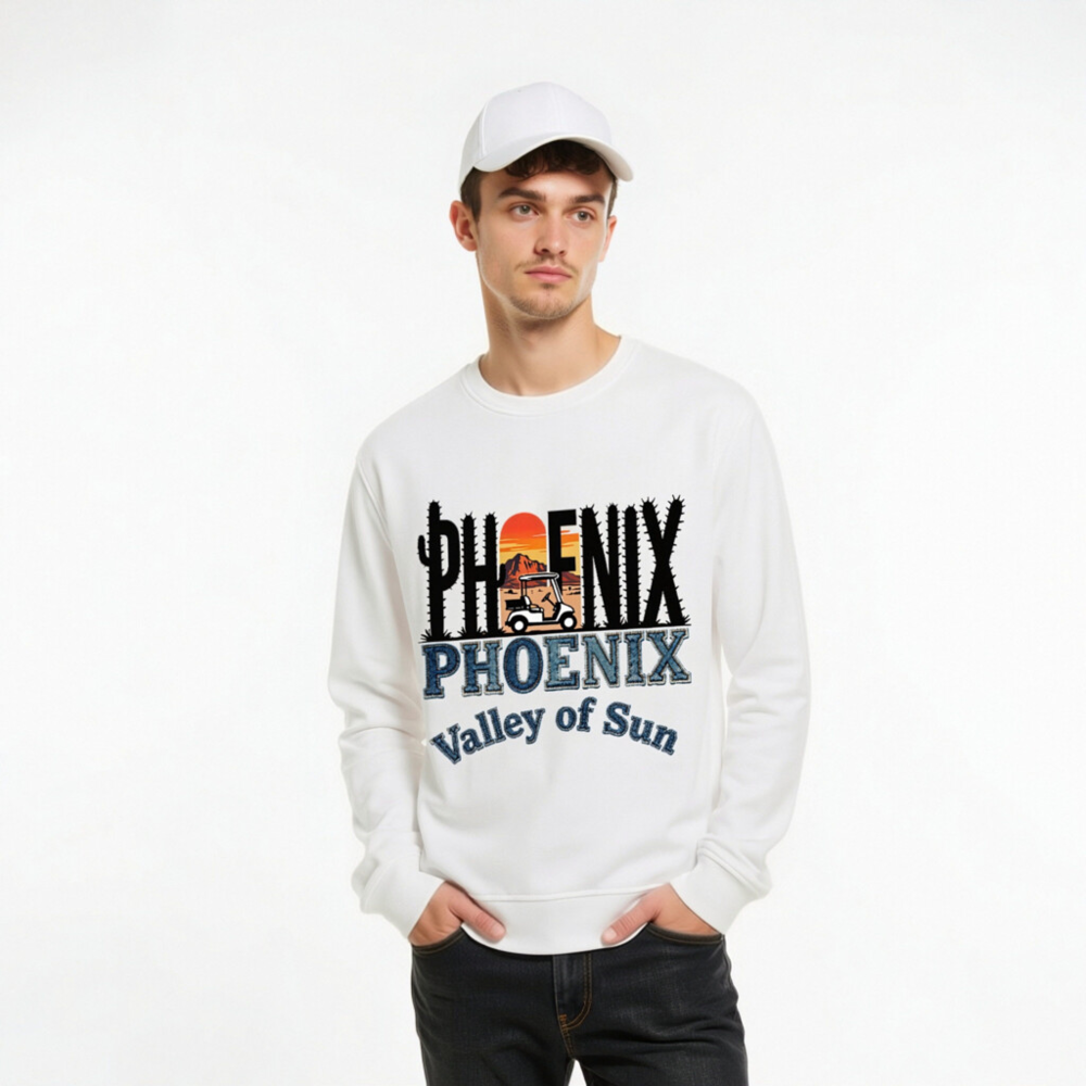 Unisex Organic Sweatshirt | Phoenix Valley of Sun Golf Cactus Design - Image 10