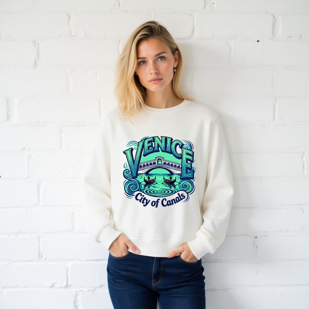 Venice City of Canals Organic Unisex Sweatshirt | Eco-Friendly Cotton Blend - Image 2