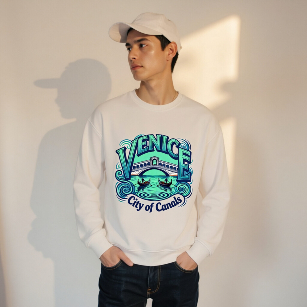 Venice City of Canals Organic Unisex Sweatshirt | Eco-Friendly Cotton Blend - Image 10