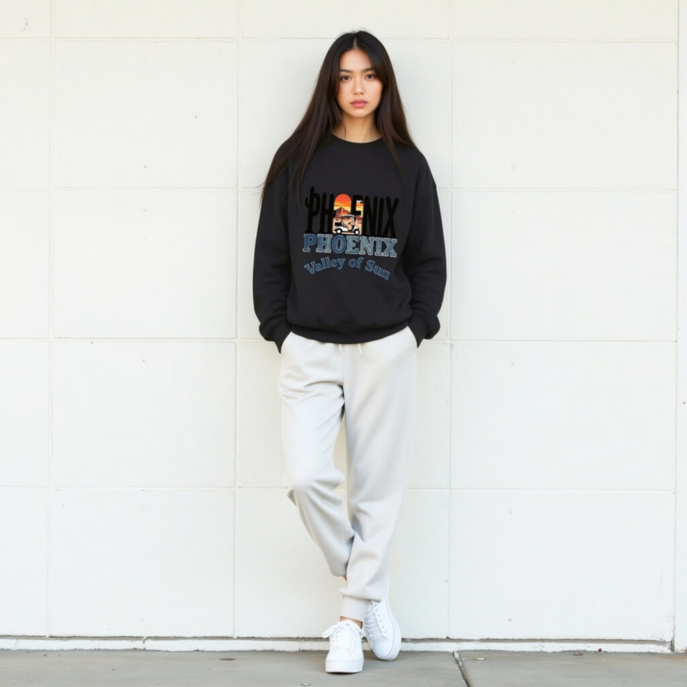 Phoenix Valley of Sun Golf Cart Sweatshirt - Unisex Crew Neck - Image 6