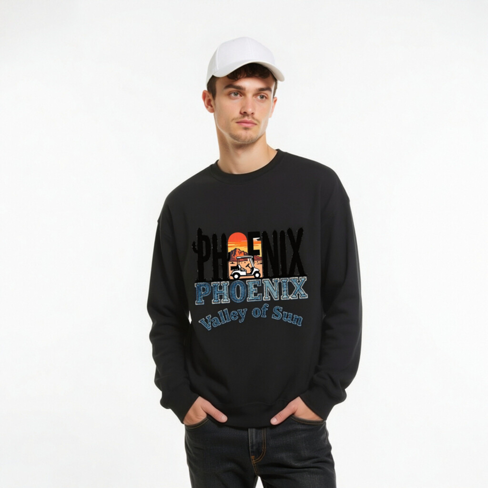 Phoenix Valley of Sun Golf Cart Sweatshirt - Unisex Crew Neck - Image 9