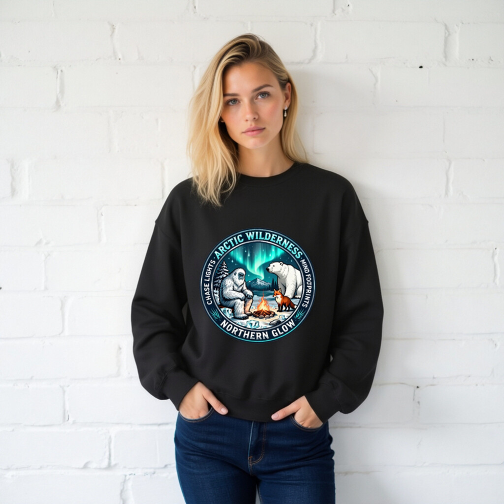 Arctic Wilderness Northern Glow Sweatshirt | Unisex Crew Neck - Image 2