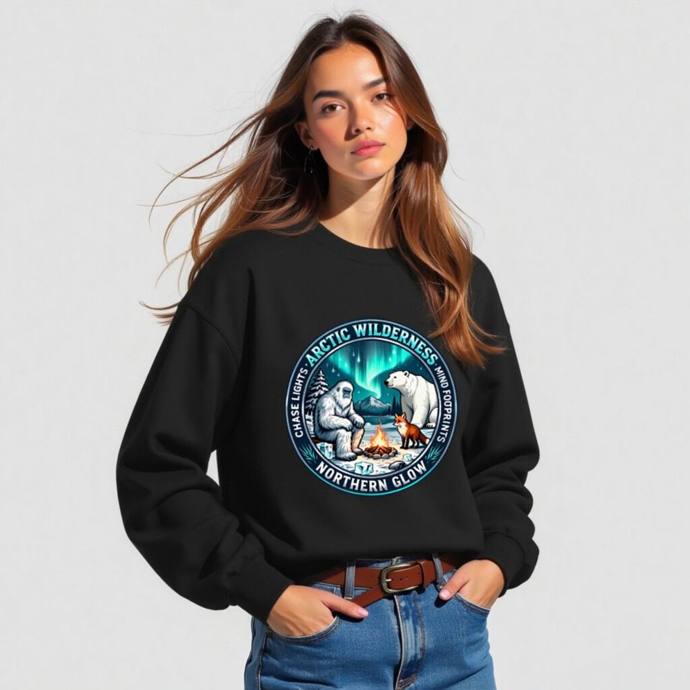 Arctic Wilderness Northern Glow Sweatshirt | Unisex Crew Neck - Image 3
