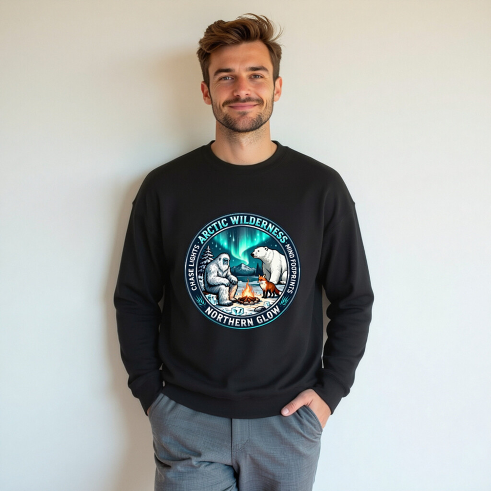 Arctic Wilderness Northern Glow Sweatshirt | Unisex Crew Neck - Image 5