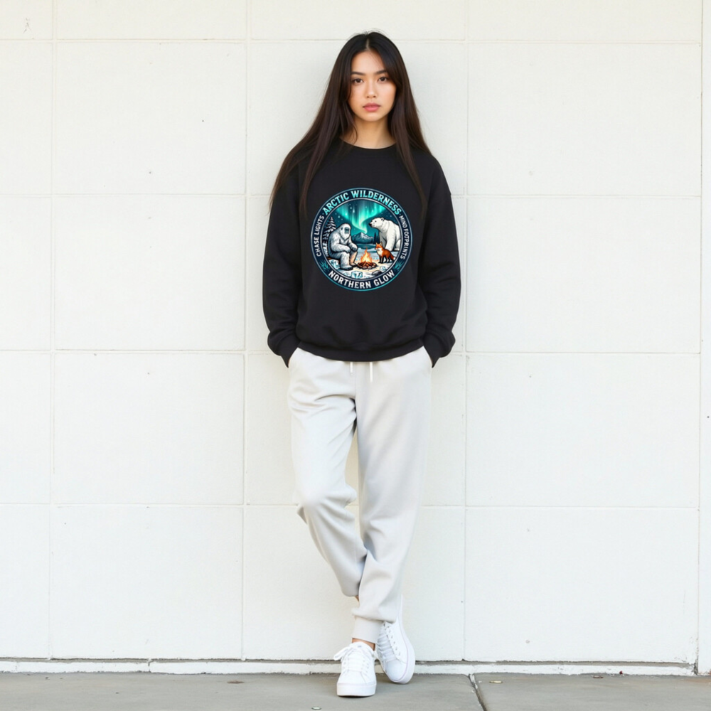 Arctic Wilderness Northern Glow Sweatshirt | Unisex Crew Neck - Image 6