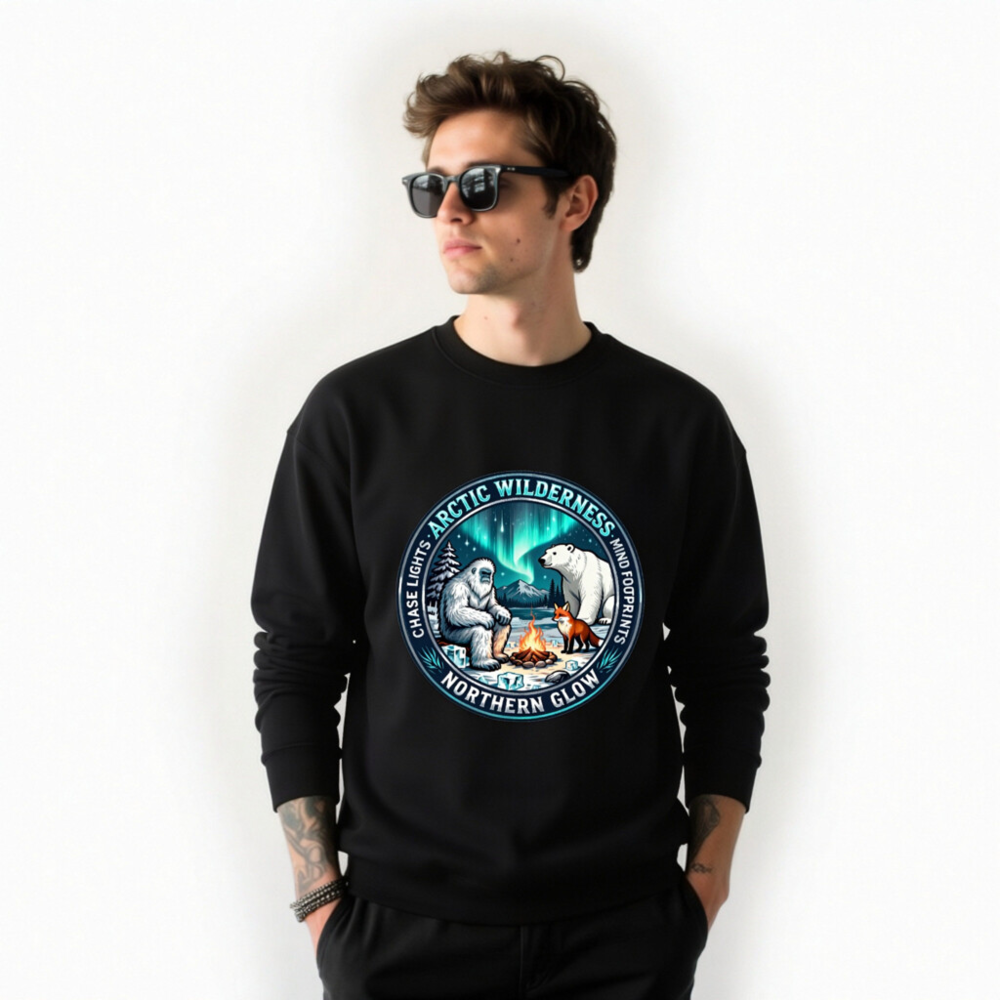 Arctic Wilderness Northern Glow Sweatshirt | Unisex Crew Neck - Image 7