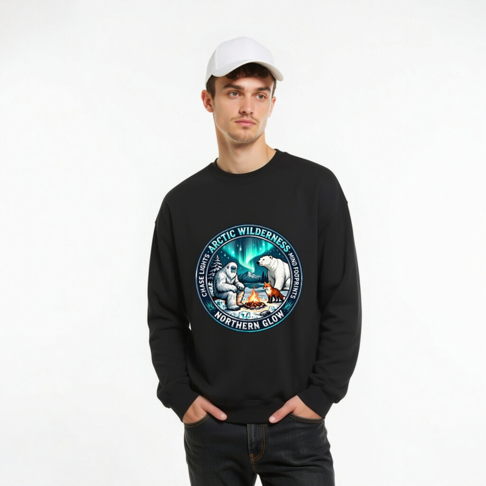 Arctic Wilderness Northern Glow Sweatshirt | Unisex Crew Neck - Image 9