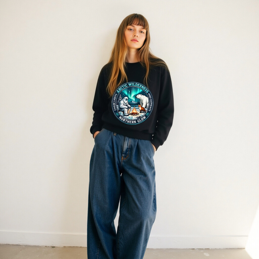 Arctic Wilderness Northern Glow Sweatshirt | Unisex Crew Neck - Image 10