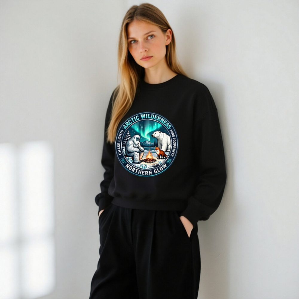 Arctic Wilderness Northern Glow Sweatshirt | Unisex Crew Neck - Image 11