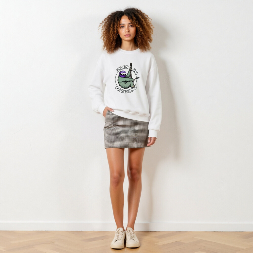 Silent But Deadly Sloth Ninja Sweatshirt | Unisex Crew Neck - Image 5