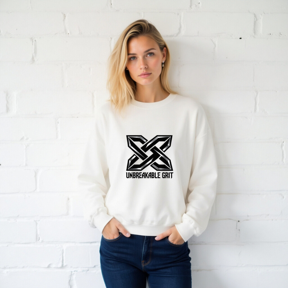 Unisex Crew Neck Sweatshirt | Unbreakable Grit X Logo - Soft Comfort, Bold Style - Image 2
