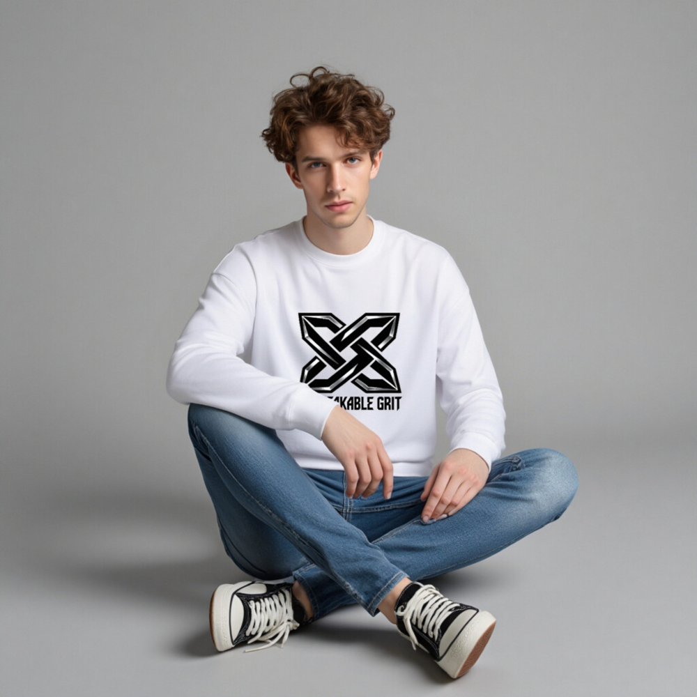 Unisex Crew Neck Sweatshirt | Unbreakable Grit X Logo - Soft Comfort, Bold Style - Image 3
