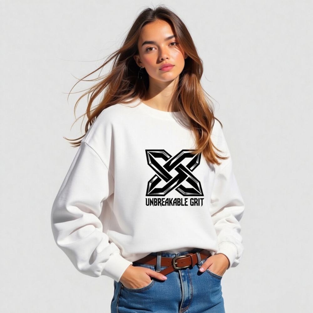 Unisex Crew Neck Sweatshirt | Unbreakable Grit X Logo - Soft Comfort, Bold Style - Image 4