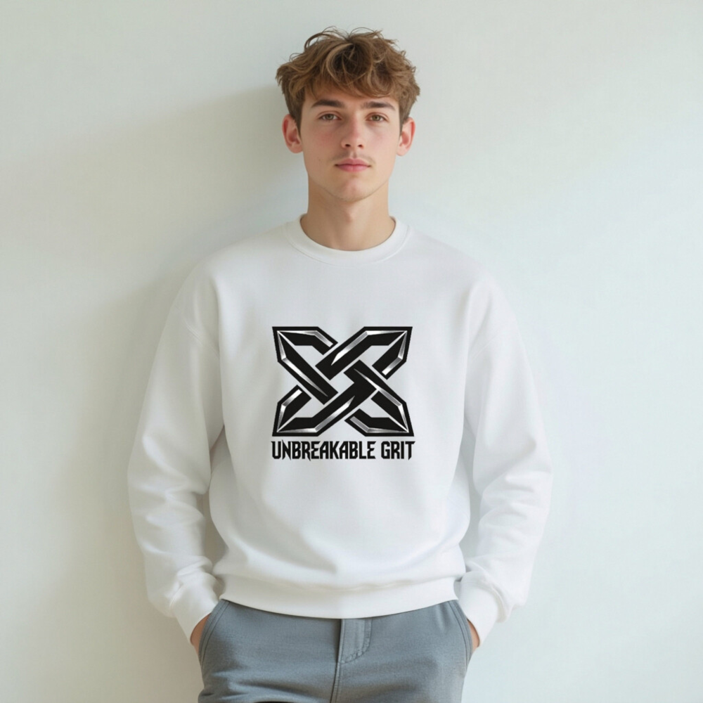 Unisex Crew Neck Sweatshirt | Unbreakable Grit X Logo - Soft Comfort, Bold Style - Image 6