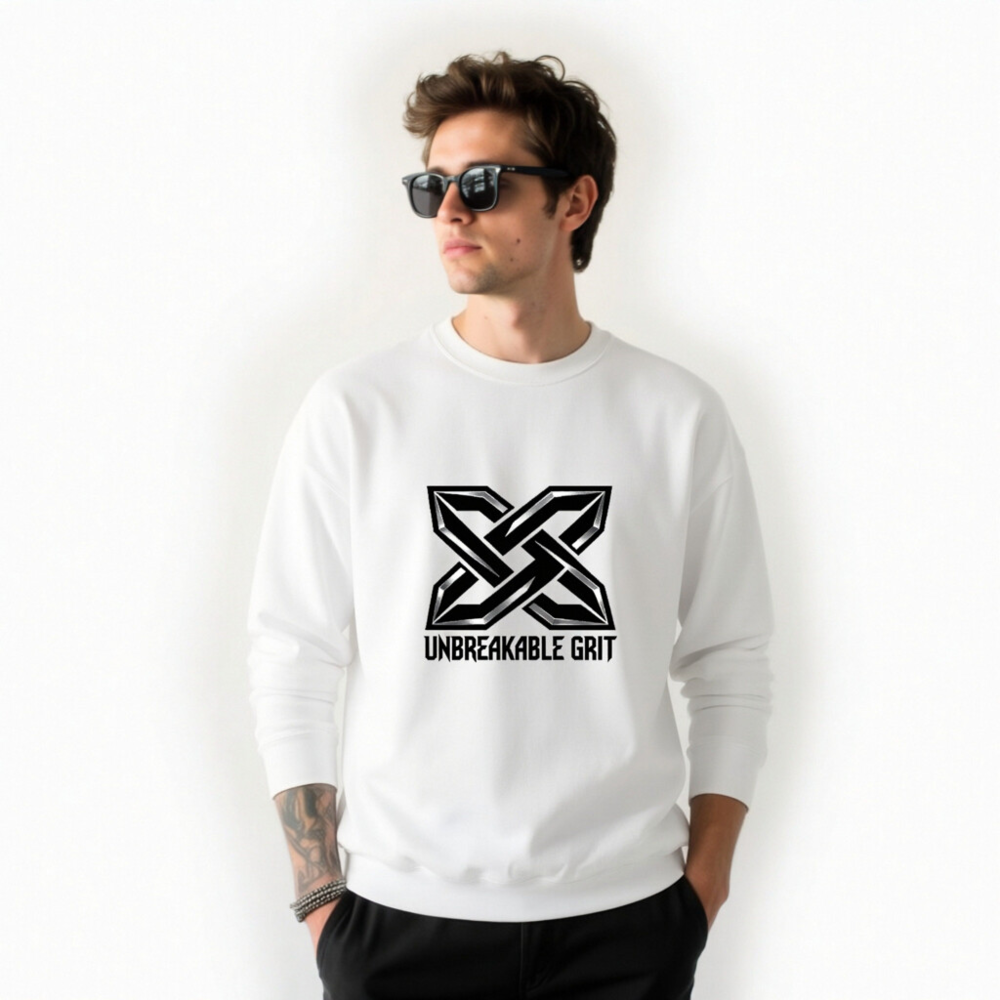 Unisex Crew Neck Sweatshirt | Unbreakable Grit X Logo - Soft Comfort, Bold Style - Image 9