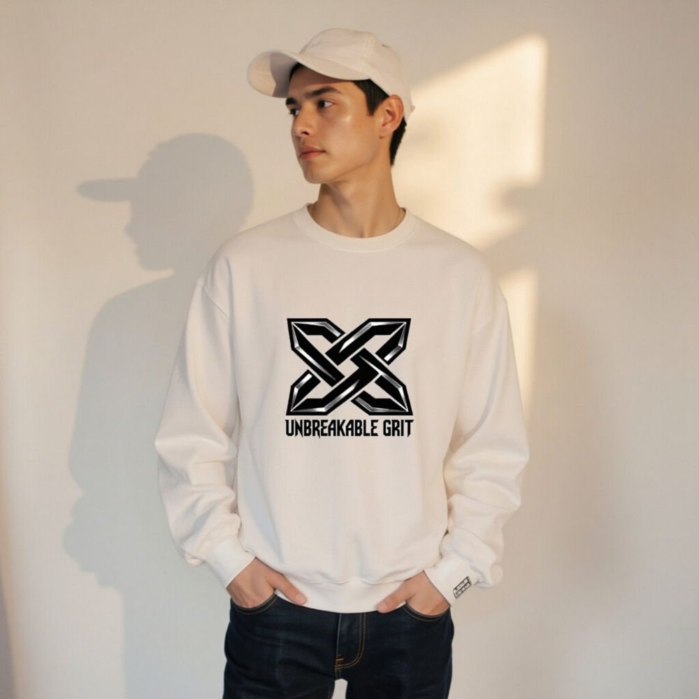 Unisex Crew Neck Sweatshirt | Unbreakable Grit X Logo - Soft Comfort, Bold Style - Image 11