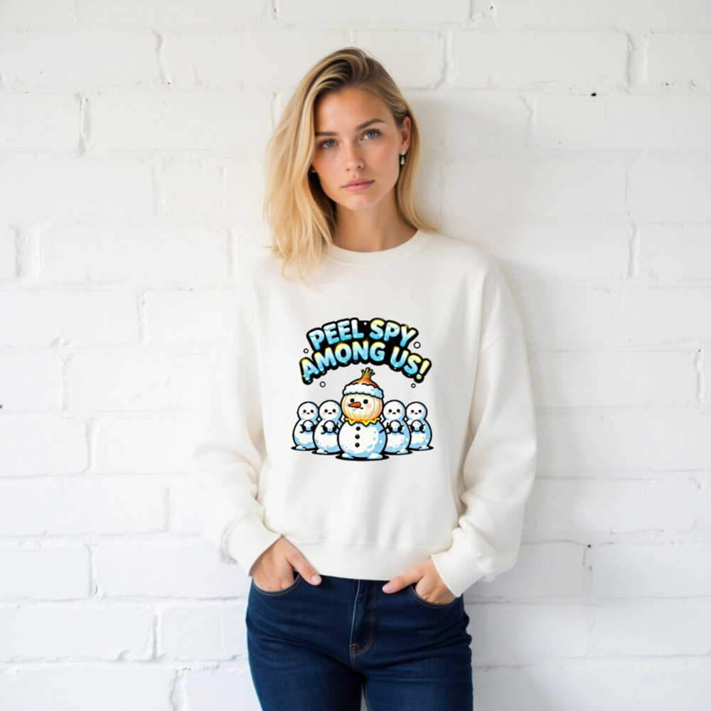 Peel Spy Among Us Snowman Sweatshirt - Unisex Crew Neck - Image 2