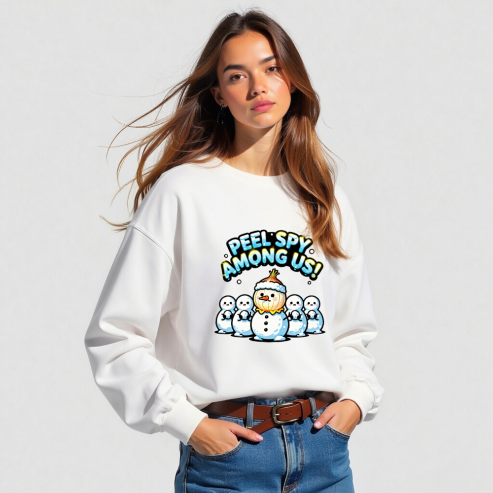 Peel Spy Among Us Snowman Sweatshirt - Unisex Crew Neck - Image 4