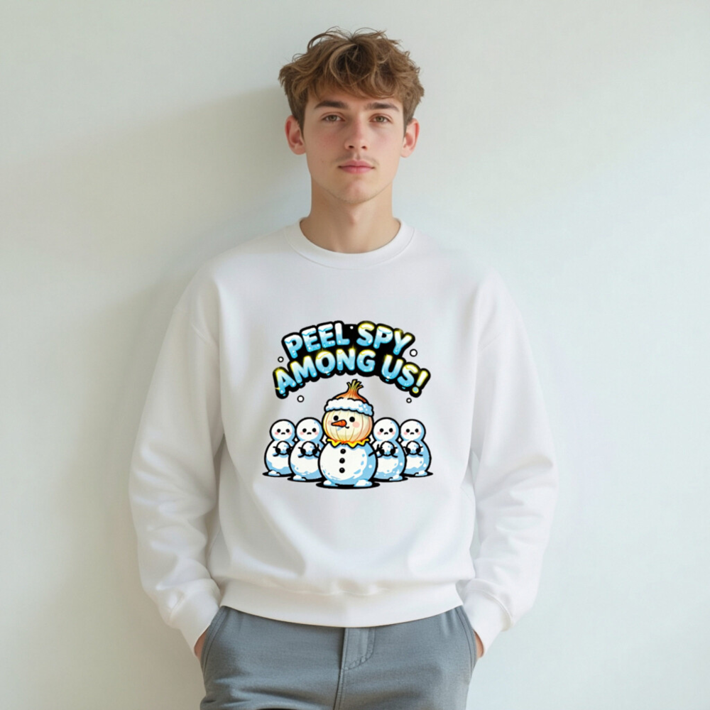 Peel Spy Among Us Snowman Sweatshirt - Unisex Crew Neck - Image 6