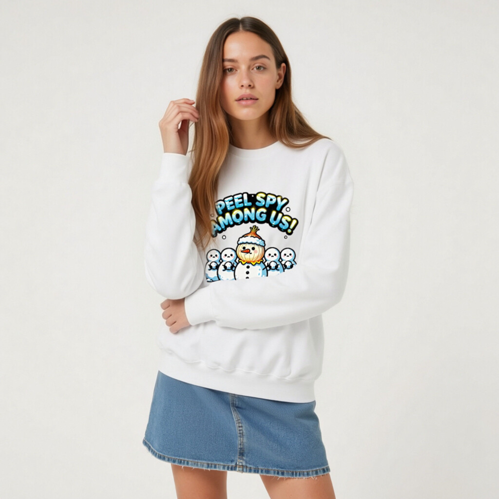 Peel Spy Among Us Snowman Sweatshirt - Unisex Crew Neck - Image 7