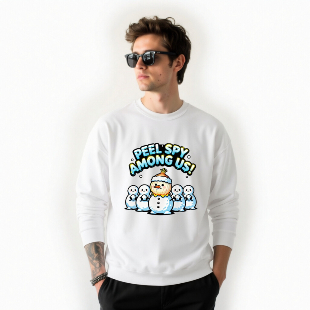 Peel Spy Among Us Snowman Sweatshirt - Unisex Crew Neck - Image 9