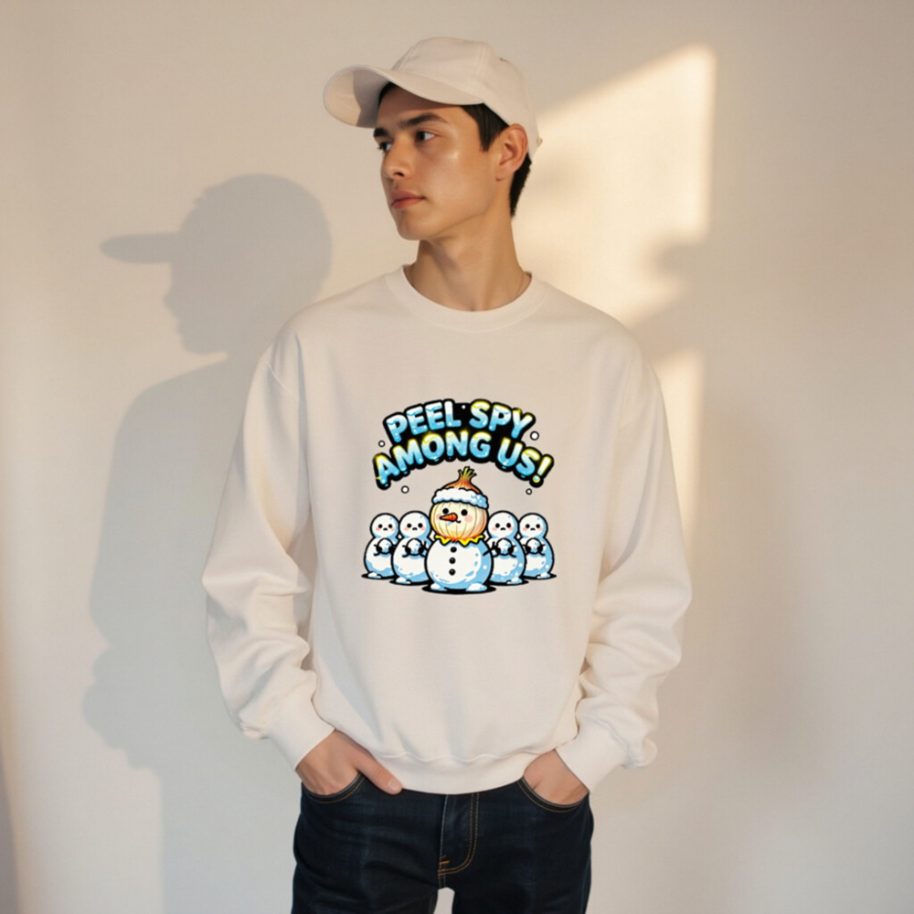 Peel Spy Among Us Snowman Sweatshirt - Unisex Crew Neck - Image 11