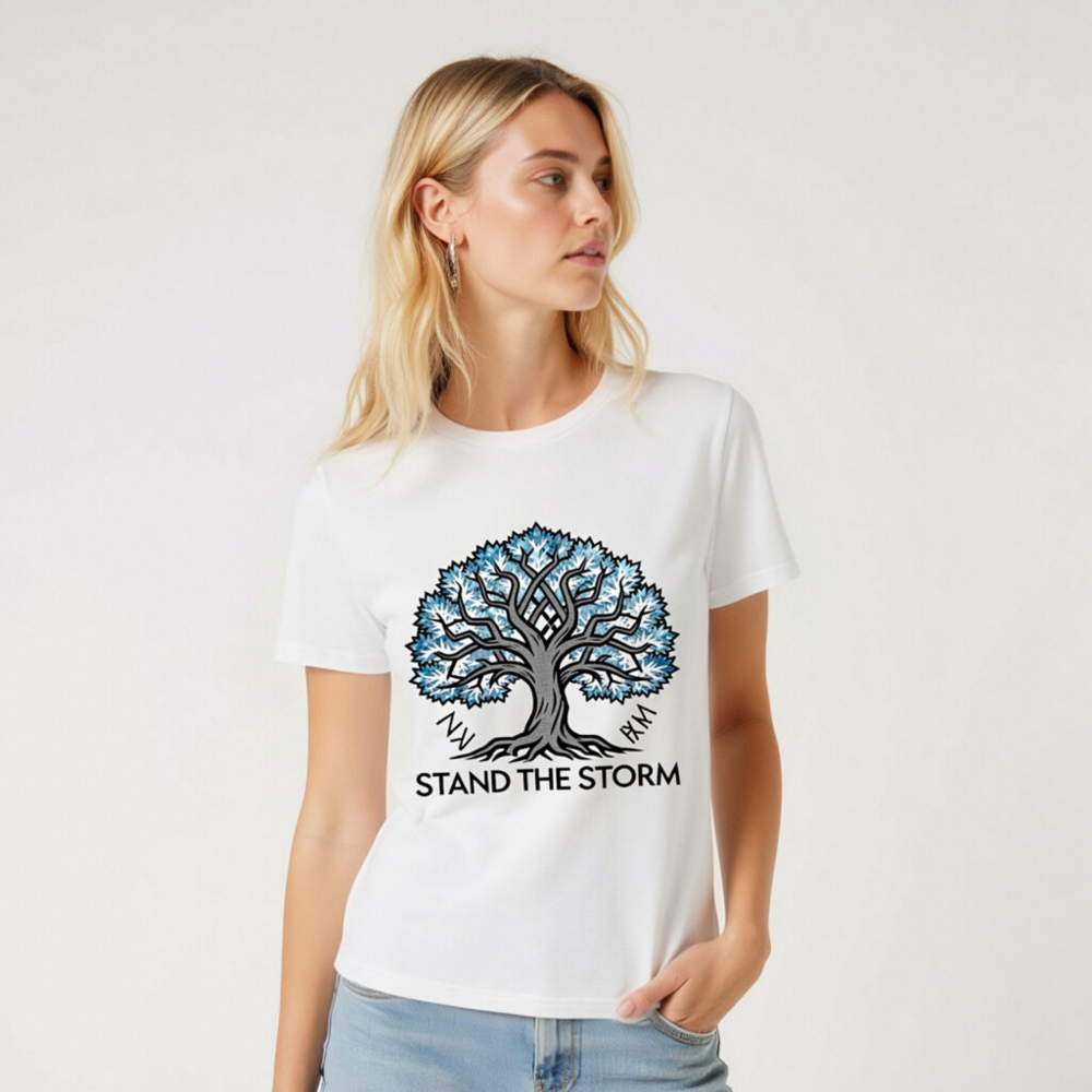 Unisex Organic Cotton T-Shirt | Stand the Storm Tree Design - Eco-Friendly & Comfortable - Image 6