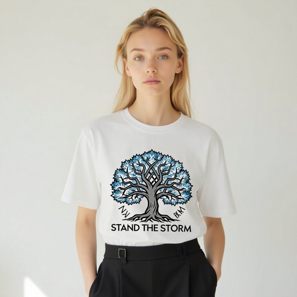 Unisex Organic Cotton T-Shirt | Stand the Storm Tree Design - Eco-Friendly & Comfortable - Image 8
