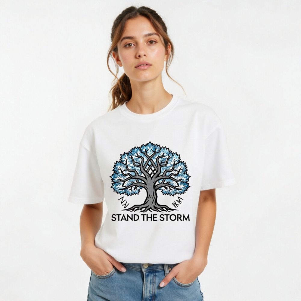 Unisex Organic Cotton T-Shirt | Stand the Storm Tree Design - Eco-Friendly & Comfortable - Image 10