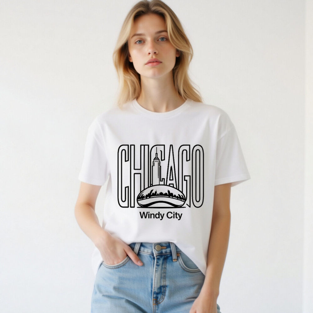 Chicago Windy City T-Shirt | Unisex Organic Cotton Tee - Image 2