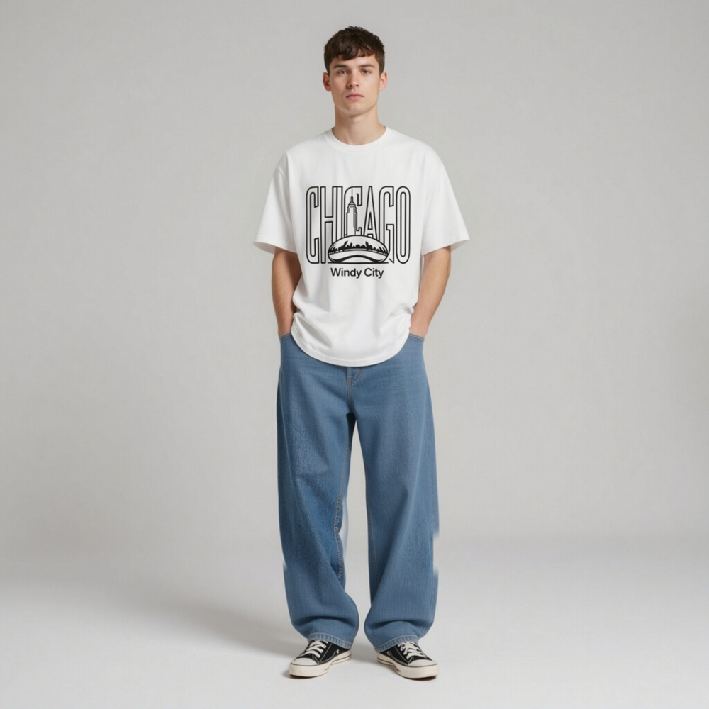 Chicago Windy City T-Shirt | Unisex Organic Cotton Tee - Image 5