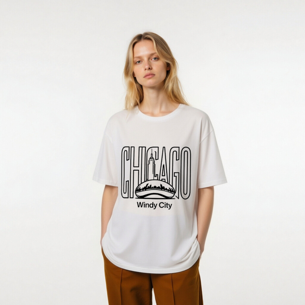 Chicago Windy City T-Shirt | Unisex Organic Cotton Tee - Image 7