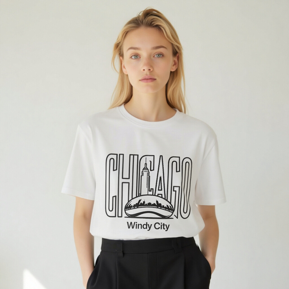 Chicago Windy City T-Shirt | Unisex Organic Cotton Tee - Image 8
