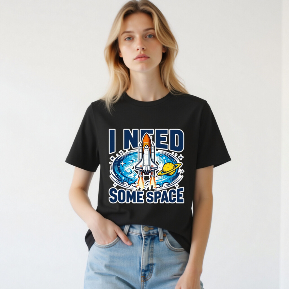 Unisex Organic Cotton T-Shirt | I Need Some Space Space Shuttle Graphic Tee - Image 2