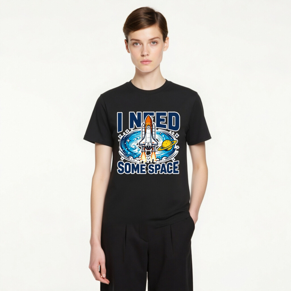 Unisex Organic Cotton T-Shirt | I Need Some Space Space Shuttle Graphic Tee - Image 3