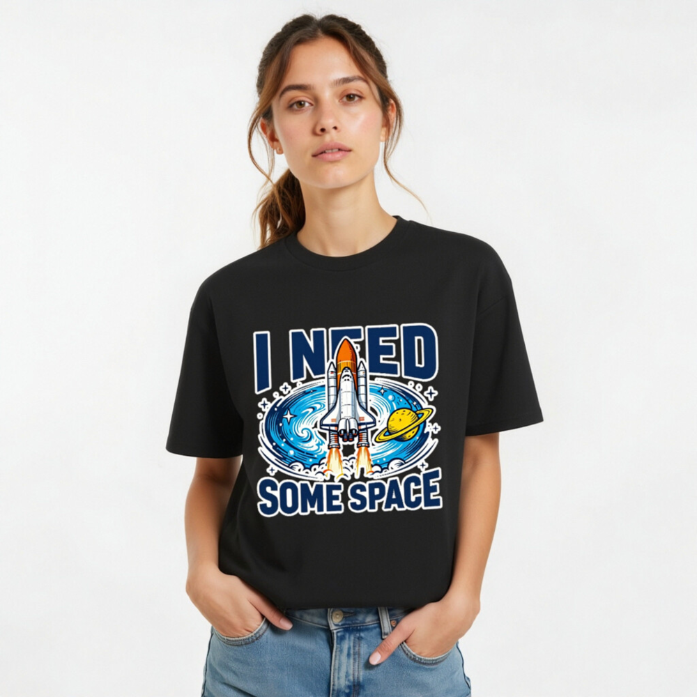 Unisex Organic Cotton T-Shirt | I Need Some Space Space Shuttle Graphic Tee - Image 8