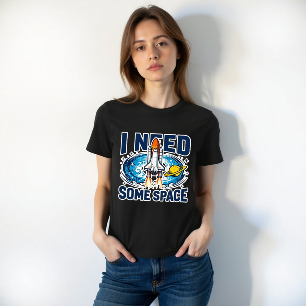 Unisex Organic Cotton T-Shirt | I Need Some Space Space Shuttle Graphic Tee - Image 9