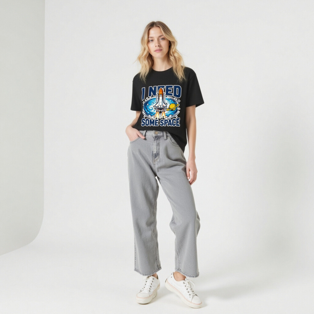 Unisex Organic Cotton T-Shirt | I Need Some Space Space Shuttle Graphic Tee - Image 10
