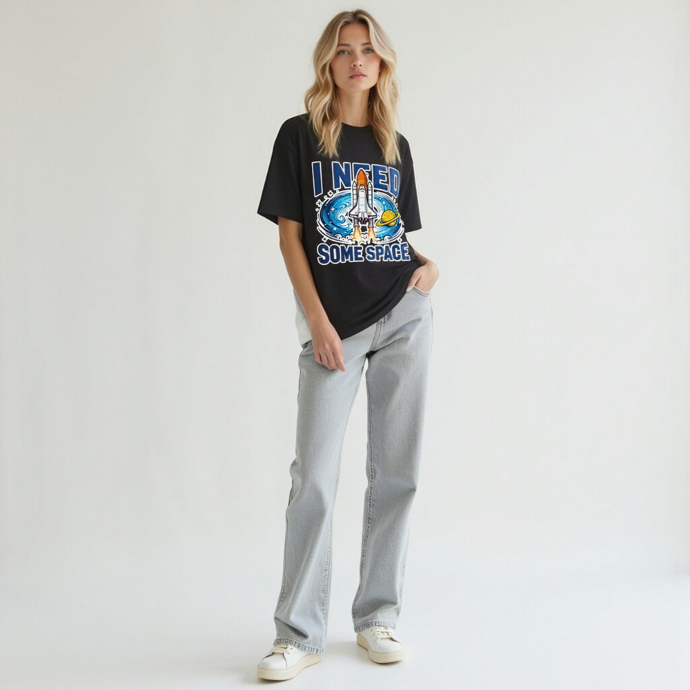 Unisex Organic Cotton T-Shirt | I Need Some Space Space Shuttle Graphic Tee - Image 11