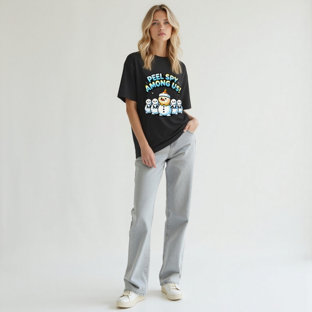 Peel Spy Among Us Snowman T-Shirt | Unisex Organic Cotton Tee - Image 11