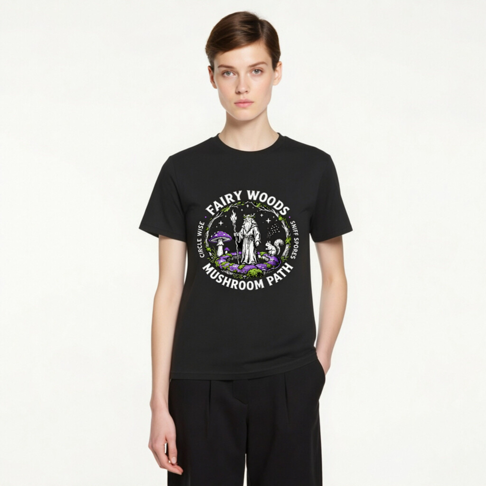 Fairy Woods Mushroom Path T-Shirt | Unisex Organic Cotton - Image 3