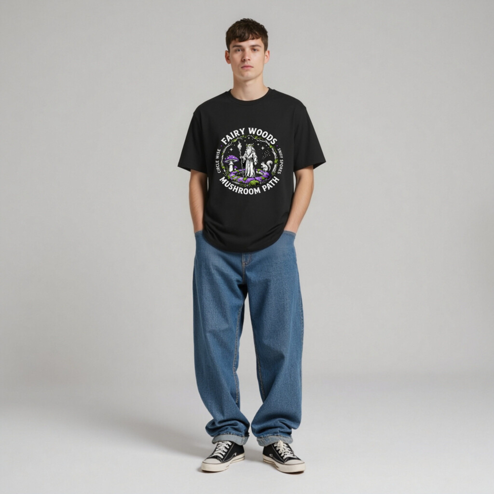 Fairy Woods Mushroom Path T-Shirt | Unisex Organic Cotton - Image 6