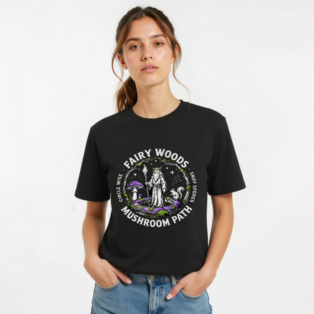 Fairy Woods Mushroom Path T-Shirt | Unisex Organic Cotton - Image 8
