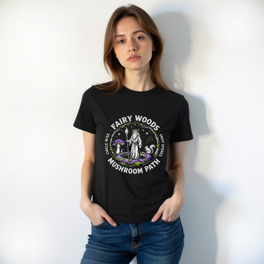 Fairy Woods Mushroom Path T-Shirt | Unisex Organic Cotton - Image 9