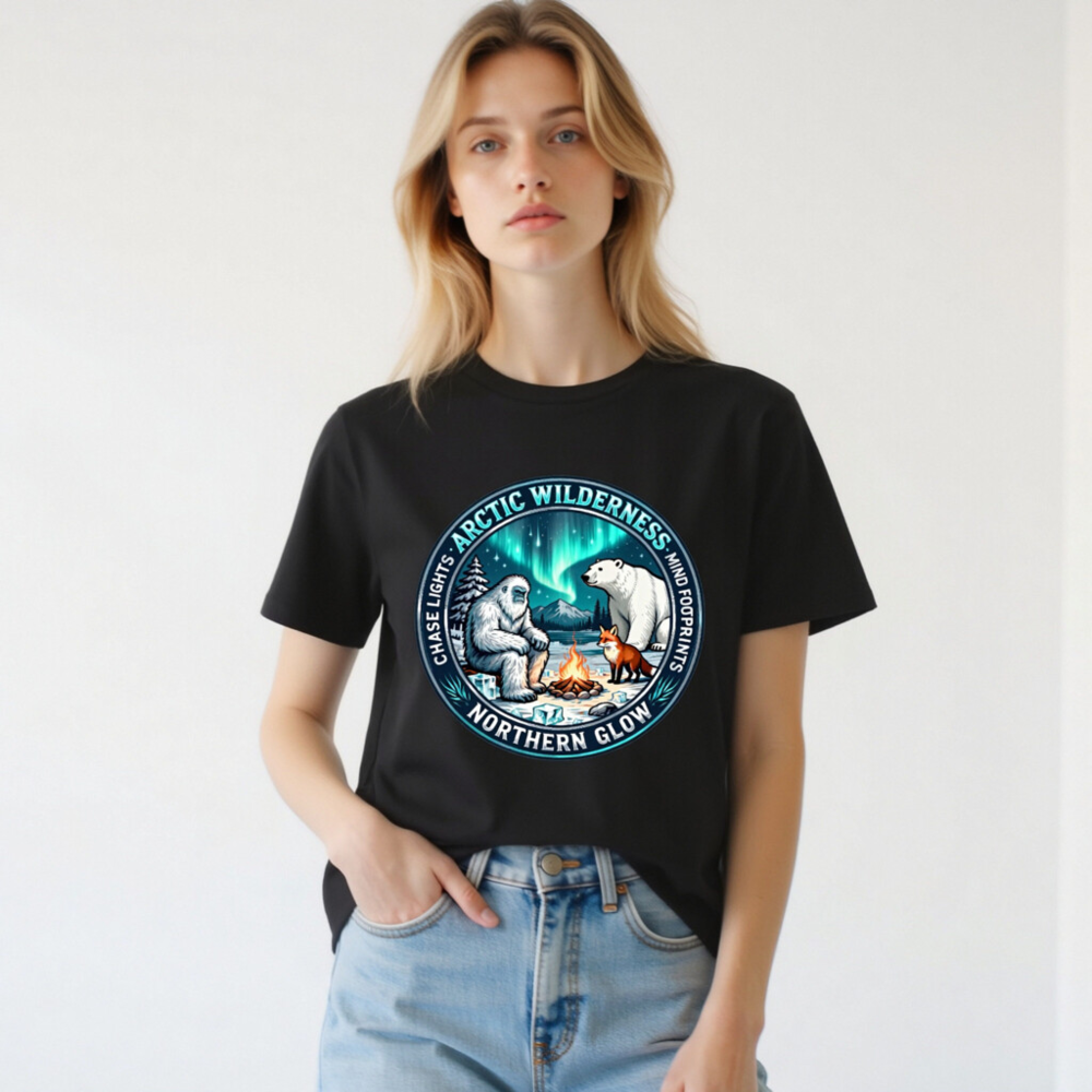 Arctic Wilderness Northern Glow T-Shirt | Unisex Organic Cotton - Image 2
