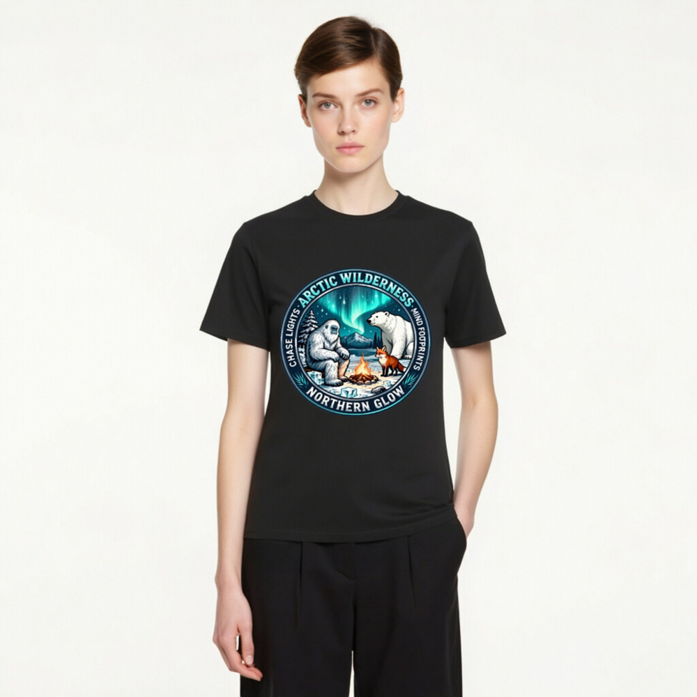 Arctic Wilderness Northern Glow T-Shirt | Unisex Organic Cotton - Image 3