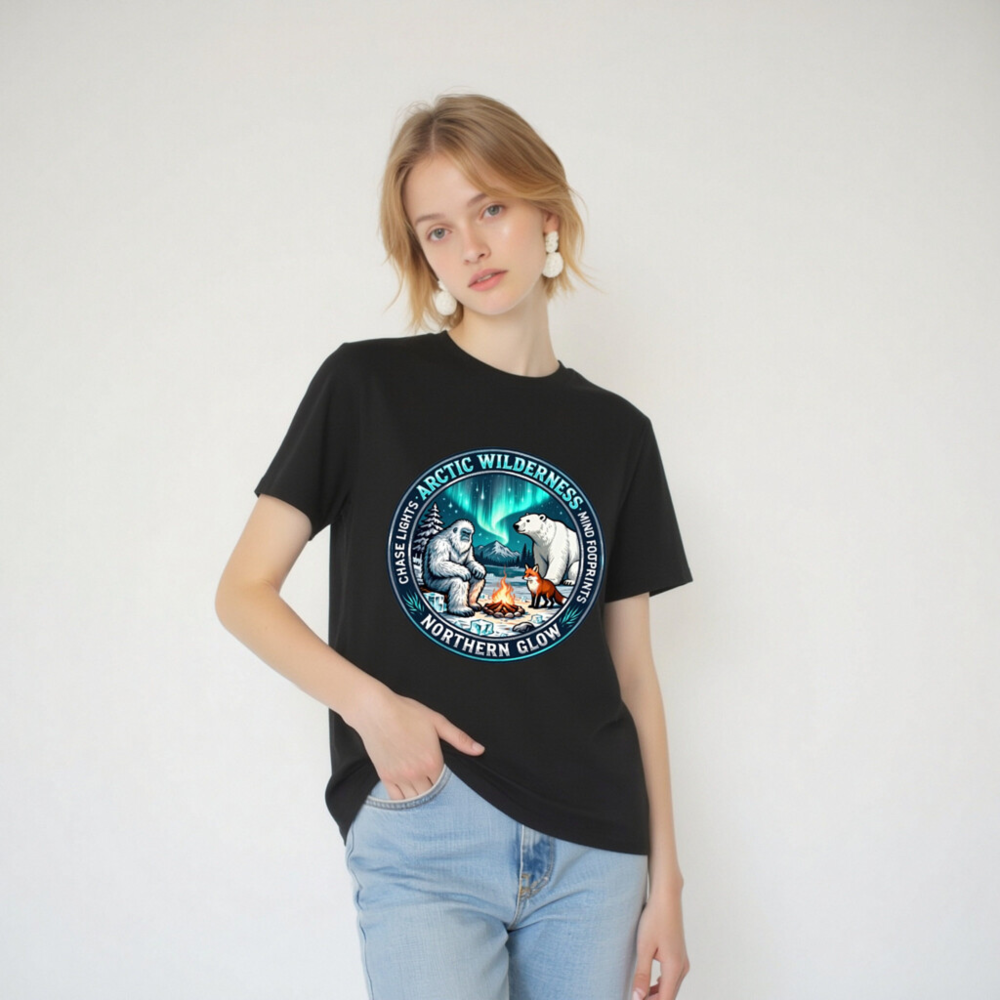 Arctic Wilderness Northern Glow T-Shirt | Unisex Organic Cotton - Image 4