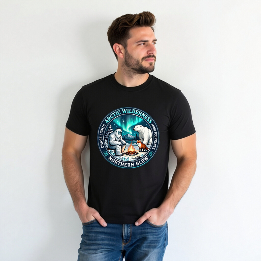 Arctic Wilderness Northern Glow T-Shirt | Unisex Organic Cotton - Image 5